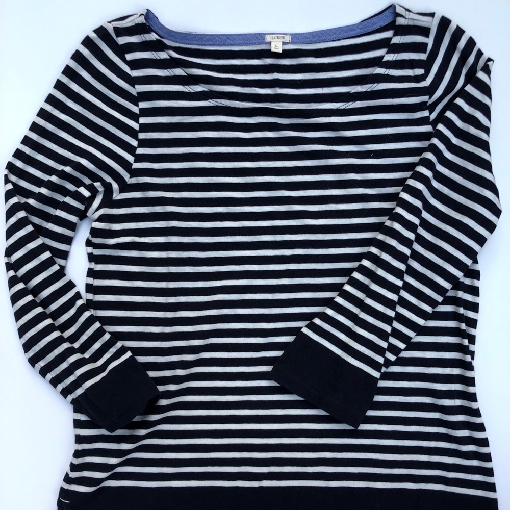 JCrew Navy/White Stripped Shirt